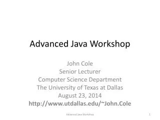 Advanced Java Workshop