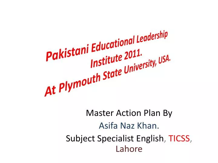 pakistani educational leadership institute 2011 at plymouth state university usa