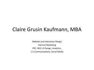Claire Grusin Kaufmann, MBA