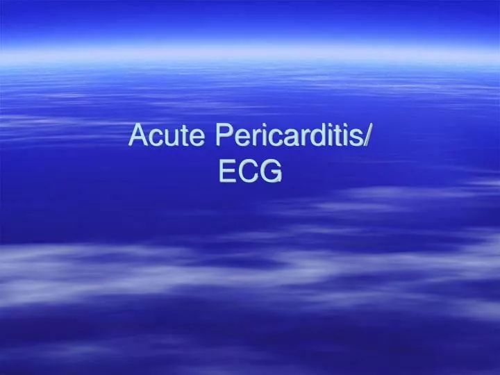 acute pericarditis ecg