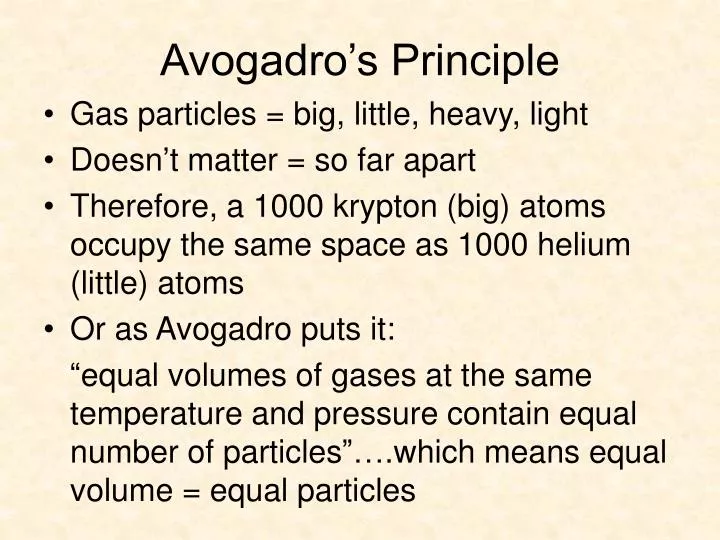 avogadro s principle