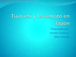 Tsunami y terremoto en Japon