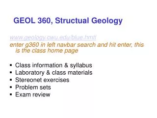 GEOL 360, Structual Geology