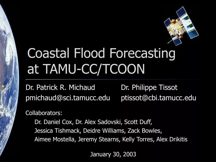 coastal flood forecasting at tamu cc tcoon