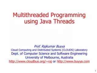 Multithreaded Programming using Java Threads