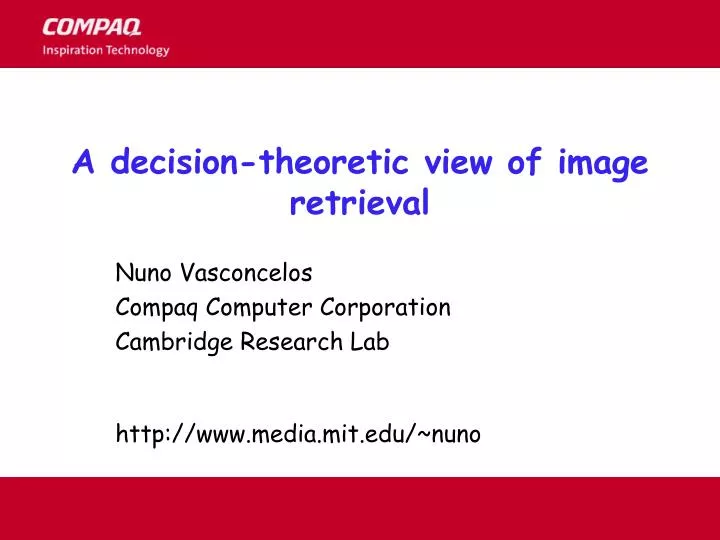 a decision theoretic view of image retrieval