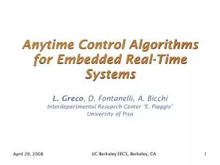 Anytime Control Algorithms for Embedded Real-Time Systems