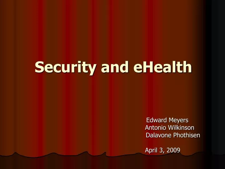 security and ehealth
