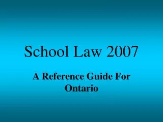 School Law 2007