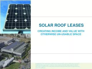 SOLAR ROOF LEASES