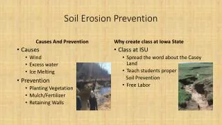 Soil Erosion Prevention