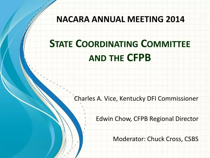 state coordinating committee and the cfpb
