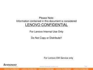 For Lenovo EM Service only