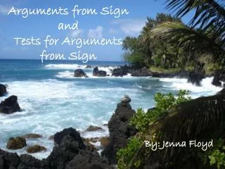 Arguments from Sign and Tests for Arguments from Sign