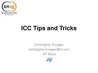 ICC Tips and Tricks