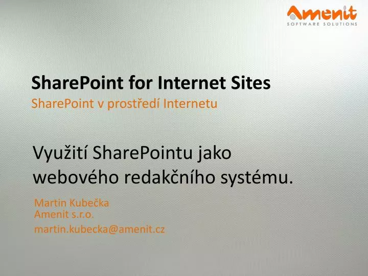sharepoint for inte r net sites sharepoint v prost ed internetu