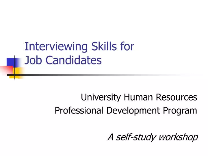 interviewing skills for job candidates