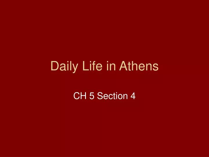 daily life in athens
