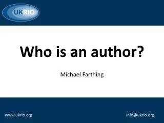 Who is an author?