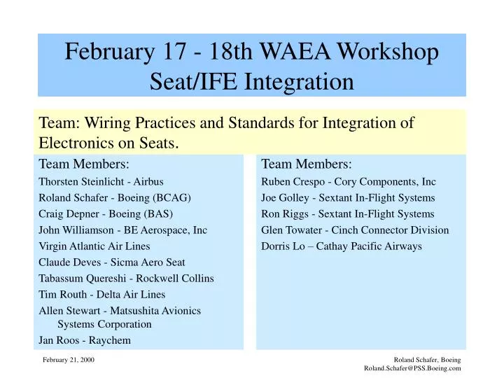 february 17 18th waea workshop seat ife integration