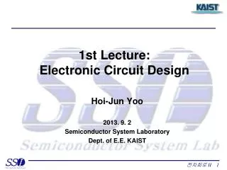 1st Lecture: Electronic Circuit Design