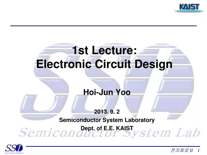 1st lecture electronic circuit design