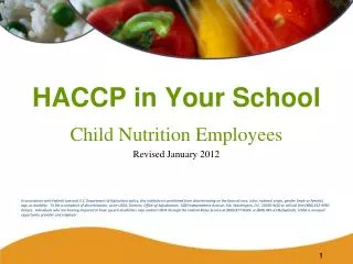 HACCP in Your School