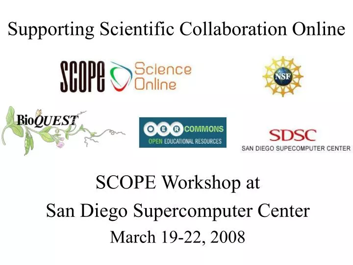 supporting scientific collaboration online