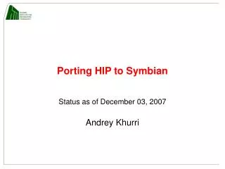 Porting HIP to Symbian
