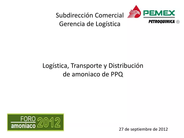 log stica transporte y distribuci n d e amoniaco de ppq