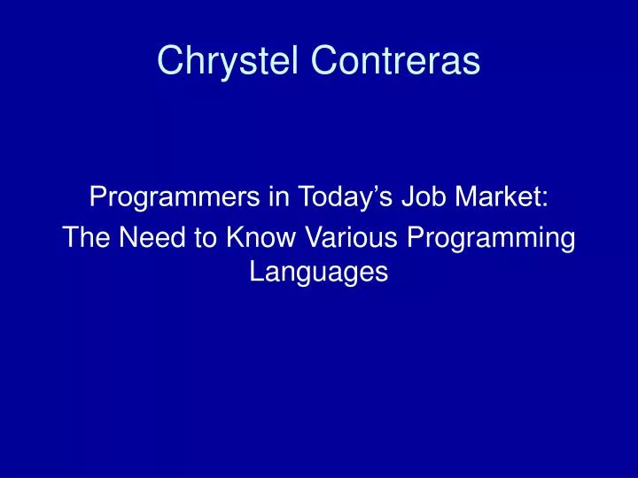programmers in today s job market the need to know various programming languages