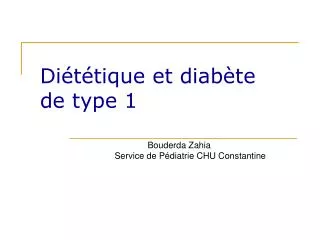Diététique et diabète de type 1