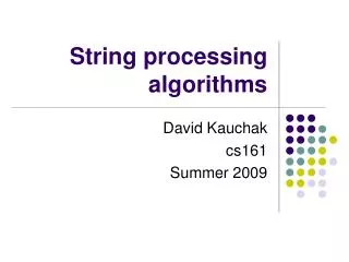 String processing algorithms