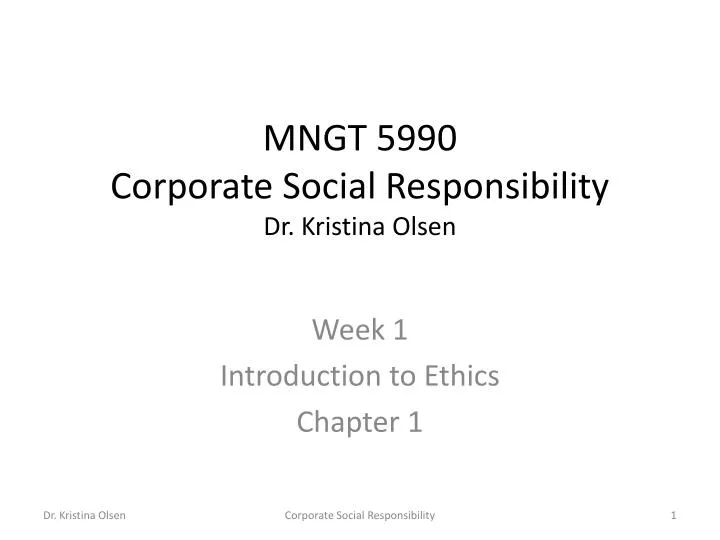 mngt 5990 corporate social responsibility dr kristina olsen