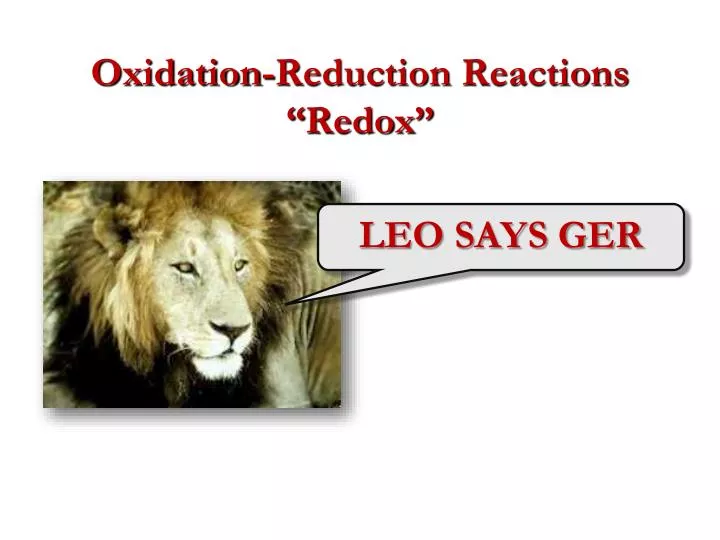 oxidation reduction reactions redox