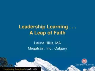 Leadership Learning . . . A Leap of Faith