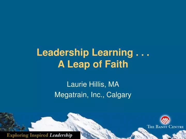 leadership learning a leap of faith