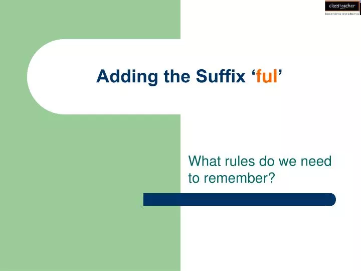 adding the suffix ful