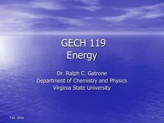 GECH 119 Energy
