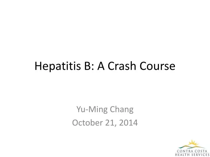 hepatitis b a crash course