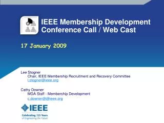 IEEE Membership Development Conference Call / Web Cast