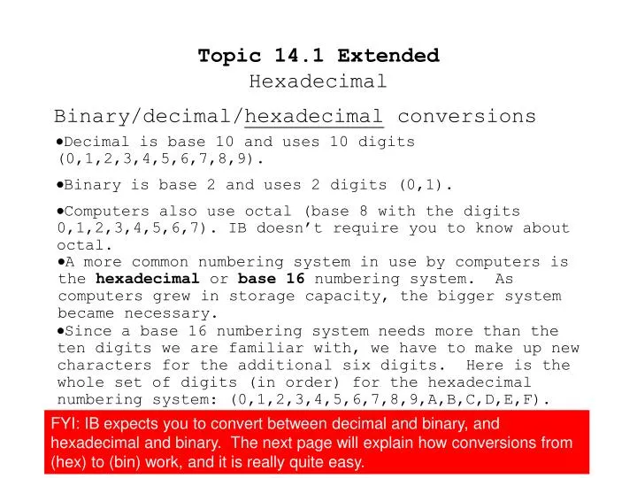 topic 14 1 extended hexadecimal