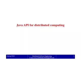 Java API for distributed computing