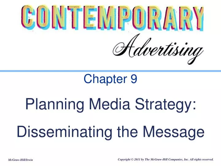 chapter 9 planning media strategy disseminating the message