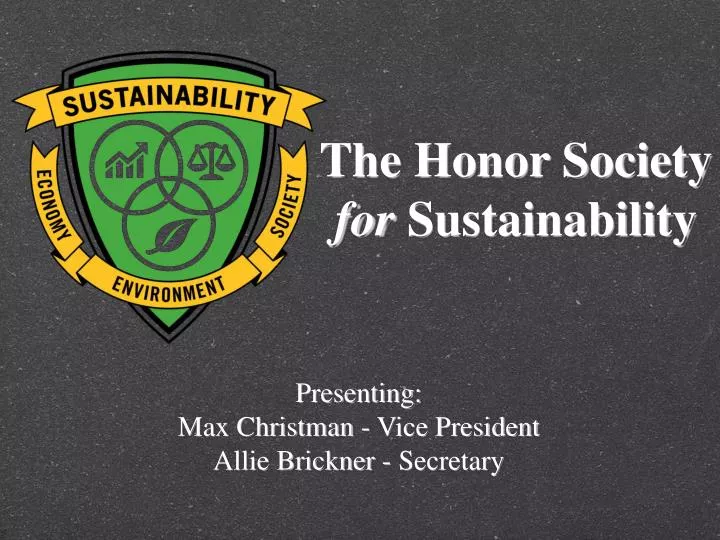 the honor society for sustainability