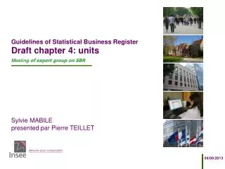 Guidelines of Statistical Business Register Draft chapter 4: units