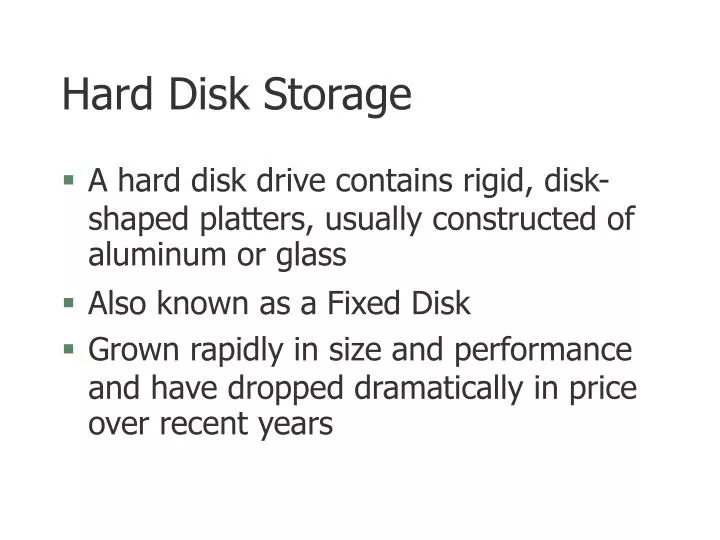 hard disk storage