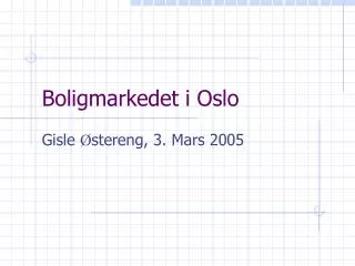Boligmarkedet i Oslo