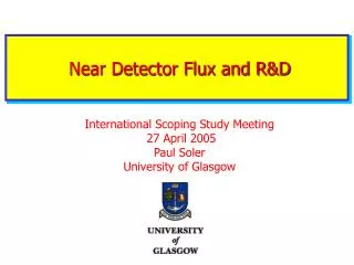 Near Detector Flux and R&amp;D