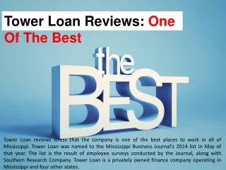 Tower Loan Reviews: One Of The Best